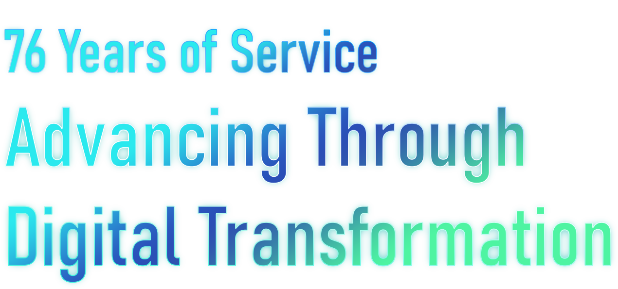 76 Years of Service text